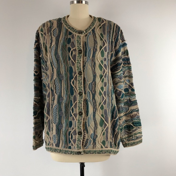 Vtg. 90’s Coogi Button Up Cardigan Sweater Sz. M - Picture 2 of 8